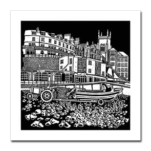 Beautiful Low Tide Cromer, Norfolk Series Greeting Card by Artist Zoe Howard